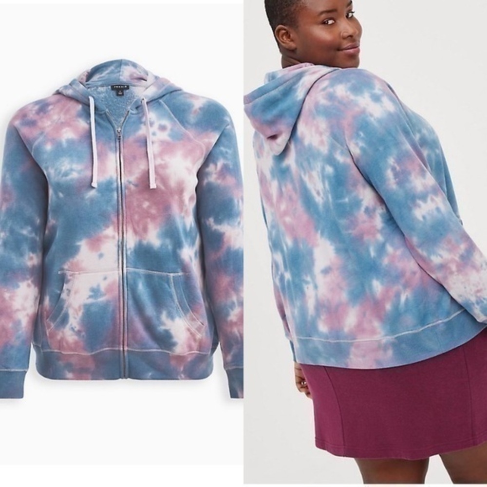 NWT Torrid size 2 tie dye zip up hooded sweatshirt